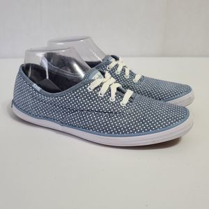 Keds Blue & White Polka Dot Lace Up Sneakers Women's Size 9